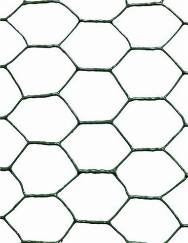 Malla metálica hexagonal plastificada Verde - 13mm