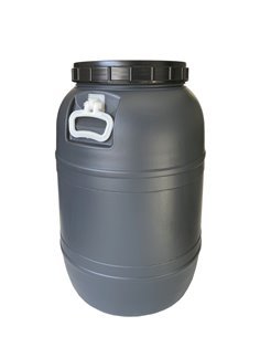 Bidón de plástico con boca ancha de 55 Litros | Tapa Rosca | Con asas | Alimentario  