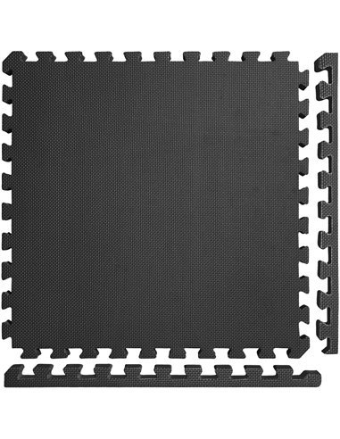 Set de Protección de Goma Espuma Esterilla Puzzle para Suelos 60x60cm 4 Piezas Negro Protector Suelo Goma 