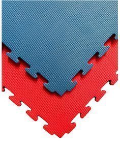 Lote x5 losetas Tatami Puzzle - Rojo/Azul | Esterilla Reversible Antideslizante | Suelo para gimnasios, Artes Marciales, Judo