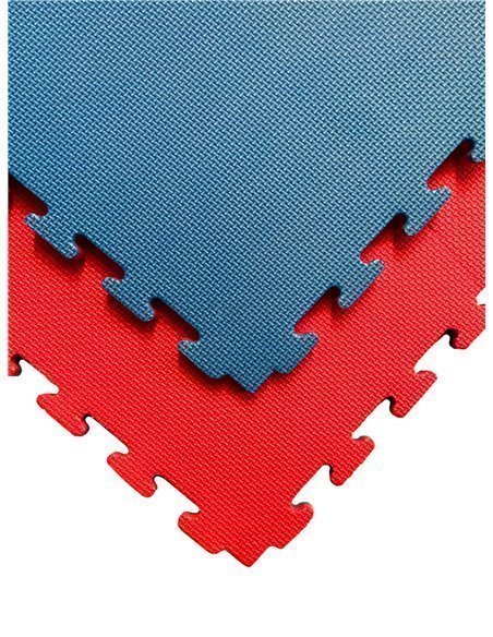 Lote x5 losetas Tatami Puzzle - Rojo/Azul | Esterilla Reversible Antideslizante | Suelo para gimnasios, Artes Marciales, Judo