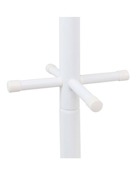 Perchero con pie metálico Minimalista | 8 Ganchos | Soporte para abrigos y sombreros | Blanco Perchero con pie metálico Minimalista | 8 Ganchos | Soporte para abrigos y sombreros | Blanco