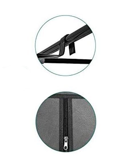 Armario de Tela Lona Negro para Ropa y Zapatos | Estructura de Metal y Cremallera | 160 x 88 x 45 cm Armario de Tela Lona Negro para Ropa y Zapatos | Estructura de Metal y Cremallera | 160 x 88 x 45 cm
