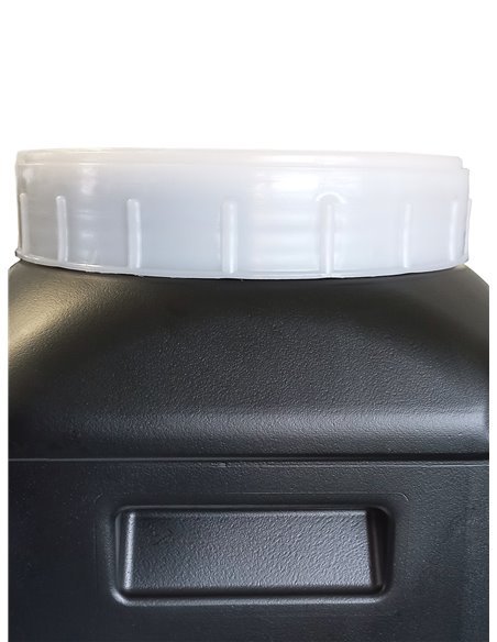 Bidón de plástico con boca ancha Blanco y Negro de 30 litros | Cuadrado