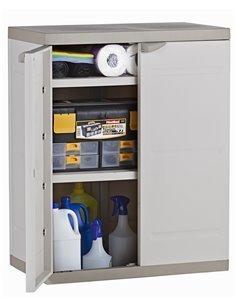 Medio Armario de 2 Estantes | Titanium Beige | 70x44x88 cm