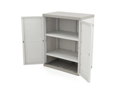 Armario Medio de 2 Estantes | Titanium Beige |...