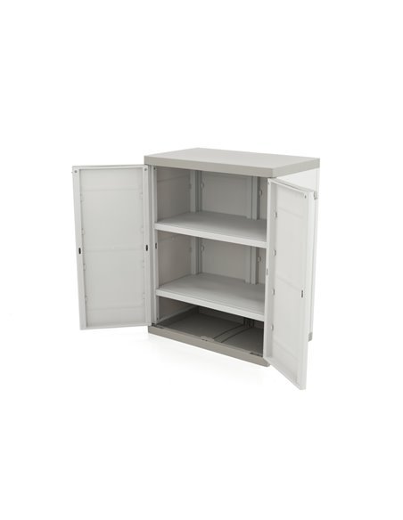 Medio Armario de 2 Estantes | Titanium Beige | 70x44x88 cm Medio Armario de 2 Estantes | Titanium Beige | 70x44x88 cm
