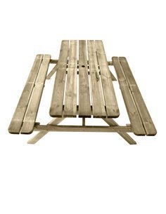 Mesa de Picnic para 6-8 adultos | Alta calidad y resistencia | Comedero de madera para exterior | 177 x 152 x 71 cm
