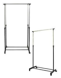 Perchero extensible con ruedas, Altura regulable – Burro ropa con estante
