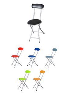 Silla plegable Acolchada Metal | Silla con respaldo | 30x39x72 cm | SELECCIONA COLOR