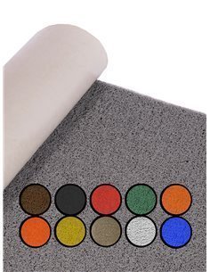 gris - Felpudo de Rizos PVC Vinílico | Gran resistencia y calidad | Perfecto para entradas y recepciones