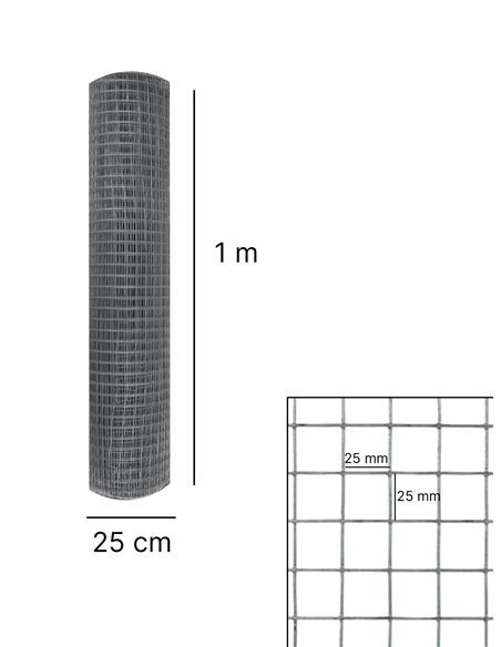 Malla Metálica Cuadrada – Rollo Alambre Multiusos Galvanizado en color Plata

