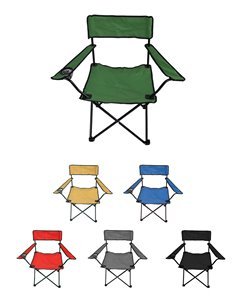 Silla de Camping plegable con Portavasos | Metal y lona | 80x80x49 cm | SELECCIONA COLOR