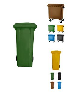 Contenedor de Basura Reciclables de Colores con Ruedas | Mango antideslizante