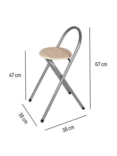 Taburete Plegable con Respaldo para Cocina...