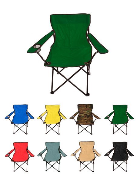 Silla de Camping plegable con Portavasos | Metal y lona | 80x80x49 cm  Silla de Camping plegable con Portavasos | Metal y lona | 80x80x49 cm