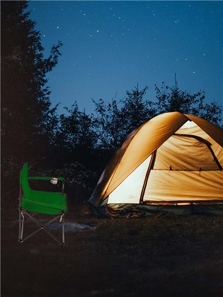 Silla de Camping plegable con Portavasos | Metal y lona | 80x80x49 cm  Silla de Camping plegable con Portavasos | Metal y lona | 80x80x49 cm