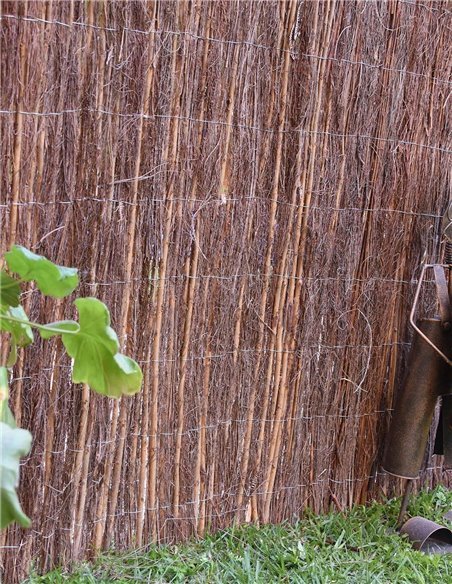 Cerramiento Natural de Brezo 1400 g/m² para Jardín - Ocultación 80% - Rollos de 1x5m, 1.5x5m, 2x5m con Alambre Cosido  Cerramiento Natural de Brezo 1400 g/m² para Jardín - Ocultación 80% - Rollos de 1x5m, 1.5x5m, 2x5m con Alambre Cosido