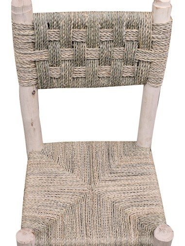 Silla de Esparto y Madera Rústica Artesanal -...
