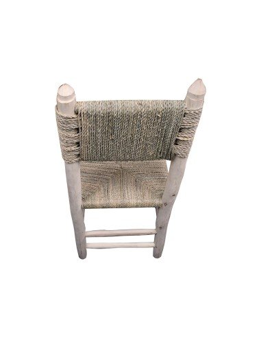 Silla de Esparto y Madera Rústica Artesanal -...