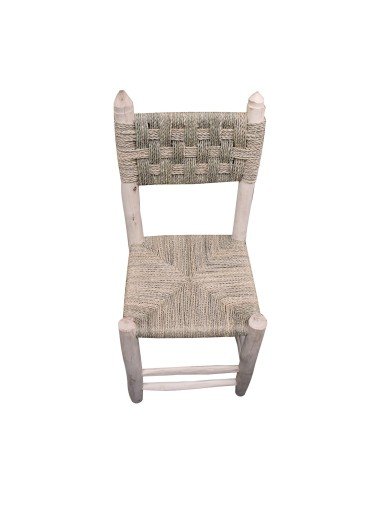 Silla de Esparto y Madera Rústica Artesanal -...