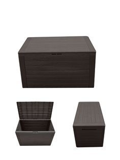 Baúl de Almacenamiento de Plástico Resistente en Color Marrón - Disponibles en 140L, 190L y 280L