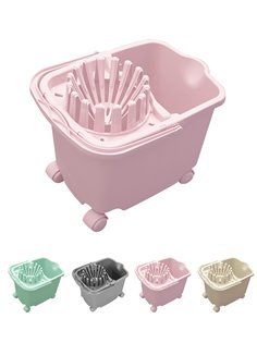 Cubo de Fregona 15 L con Ruedas Rectangular para suelo | Cubo de fregar con Escurrefácil 29x40x32 cm
