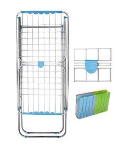 Tendedero de Aluminio con Capacidad de 20m Incluye 20 Pinzas | Tendal Plegable con Varillas Gruesas y Resistente 