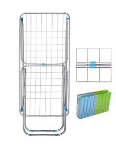 Tendedero metálico plegable con alas | Superficie 20 m | Incluye 20 Pinzas 182 x 55 x 102 cm