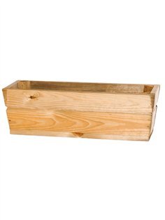 Jardinera de madera trapecio para jardín | Madera de pino tratada 60x20x19cm