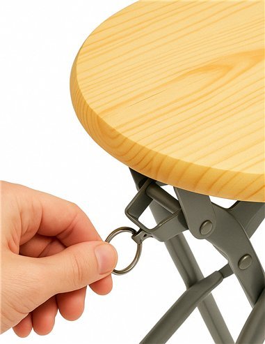 Taburete Plegable Metálico 30x45cm con...