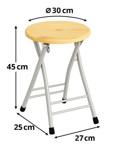 Taburete Plegable Metálico 30x45cm con...