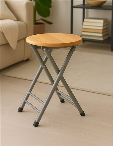 Taburete Plegable Metálico 30x45cm con...