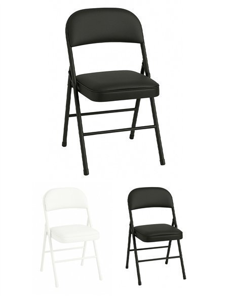Silla Plegable Metálica Acolchada 45 x 44 x 80 cm – Silla Abatible con cubierta Silla Plegable Metálica Acolchada 45 x 44 x 80 cm – Silla Abatible con cubierta