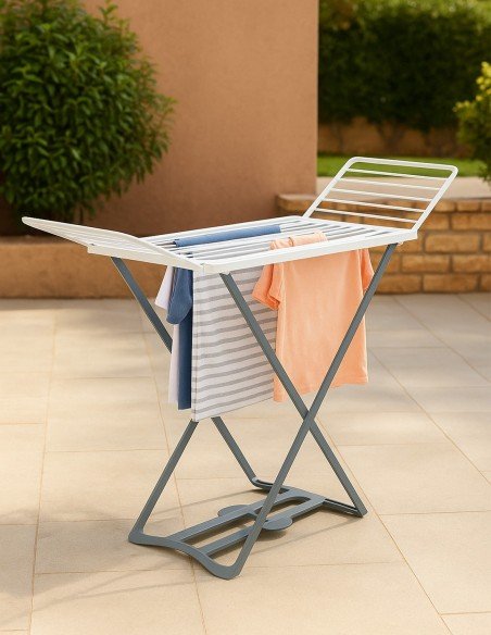 Tendedero Plegable de Resina 20m con Pinzas – Diseño Bicolor Resistente