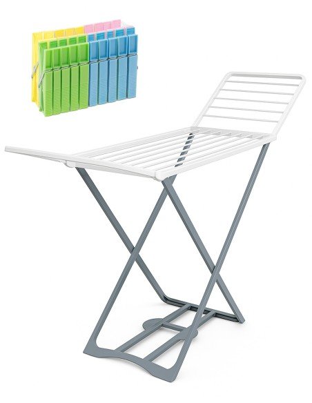 Tendedero Plegable de Resina 20m con Pinzas – Diseño Bicolor Resistente