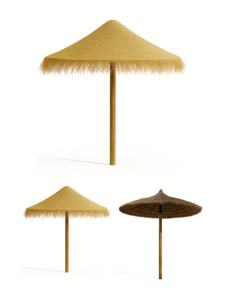 Sombrilla de Brezo o Esparto para Exteriores – Sombrilla Redondo para Playa, Porches y Piscina Sombrilla de Brezo o Esparto para Exteriores – Sombrilla Redondo para Playa, Porches y Piscina