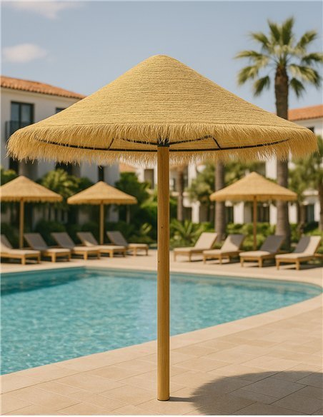 Sombrilla de Brezo o Esparto para Exteriores – Sombrilla Redondo para Playa, Porches y Piscina Sombrilla de Brezo o Esparto para Exteriores – Sombrilla Redondo para Playa, Porches y Piscina