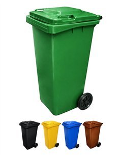 Contenedor de Basura Reciclables de Colores con Ruedas y Mango Antideslizantes | Verde