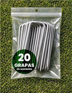 Caja 20 Grapas Piquetas de Jardín 150x30mm para Malla Antihierba y Césped Artificial | Acero Galvanizado